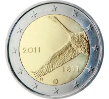 Финляндия 2 евро 2011. 200 лет банку Финляндии