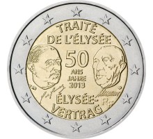 Франция 2 евро 2013. Елисейский договор