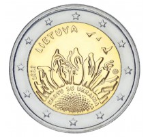 Литва 2 евро 2023. Подсолнух