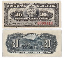 Куба 20 сентаво 1897