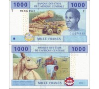 Центральная Африка 1000 франков 2002 (литера T Конго)