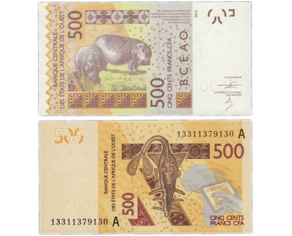 Западная Африка 500 франков 2012 (КФА, Кот-д-Ивуар, литера A)