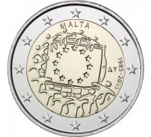 Мальта 2 евро 2015. 30 лет флагу ЕС