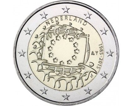 Нидерланды 2 евро 2015. 30 лет флагу ЕС