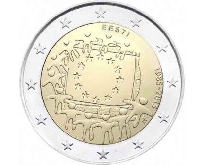 Эстония 2 евро 2015. 30 лет Флагу ЕС