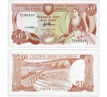 Кипр 50 центов 1989