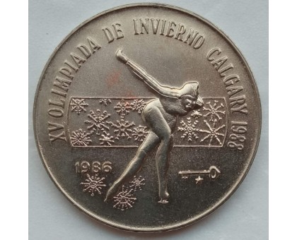 Куба 1 песо 1986. XV зимние Олимпийские игры, Калгари 1988 - Конькобежный спорт