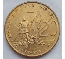 Сан-Марино 20 лир 1992. 500 лет открытию Америки