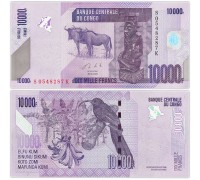 Конго 10000 франков 2020-2022