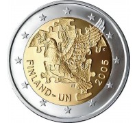 Финляндия 2 евро 2005. 60 лет ООН