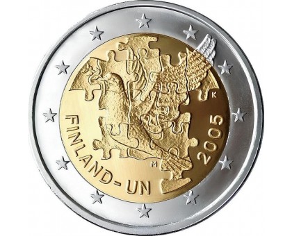 Финляндия 2 евро 2005. 60 лет ООН