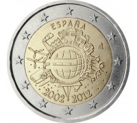 Испания 2 евро 2012. 10 лет наличному евро