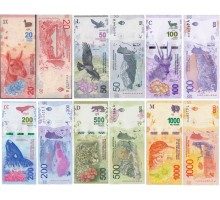 Аргентина 2017-2019. Набор 6 банкнот