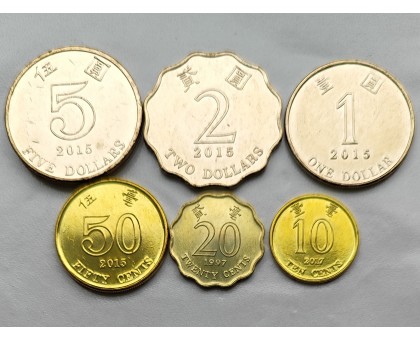Гонконг 1997-2017. Набор 6 монет. UNC