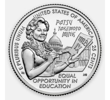 США 25 центов 2024. Американские женщины - Пэтси Минк
