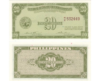Филиппины 20 сентаво 1949