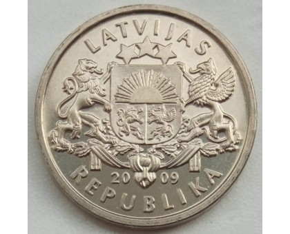 Латвия 1 лат 2009. Рождественская ель