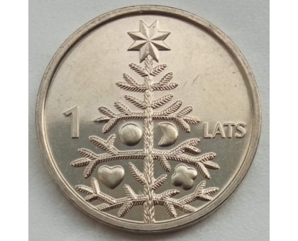 Латвия 1 лат 2009. Рождественская ель