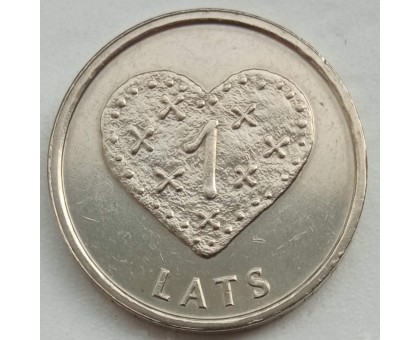 Латвия 1 лат 2011. Пряничное сердце