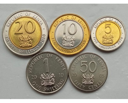Кения 2005-2010. Набор 5 монет