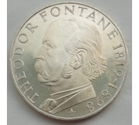 Германия (ФРГ) 5 марок 1969. Теодор Фонтане, серебро