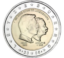 Люксембург 2 евро. Великий Герцог Анри и Великий Герцог Адольф