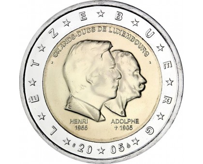 Люксембург 2 евро. Великий Герцог Анри и Великий Герцог Адольф