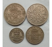 Великобритания 1947-1967. Набор 4 монеты