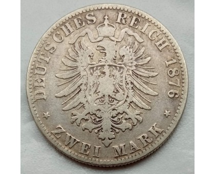 Германия (Гамбург) 2 марки 1876 серебро