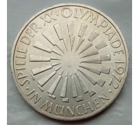 Германия (ФРГ) 10 марок 1972. XX летние Олимпийские Игры, Мюнхен 1972 - Эмблема, серебро