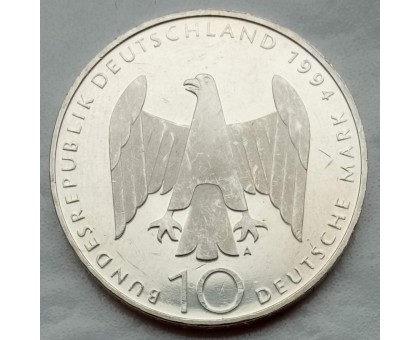 Германия (ФРГ) 10 марок 1994. 50 лет покушения на Гитлера, серебро