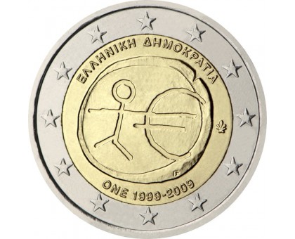 Греция 2 евро 2009. 10 лет монетарной политике ЕС (EMU) и введению евро