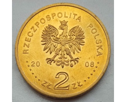Польша 2 злотых 2008. 400 лет польским поселениям в Северной Америке