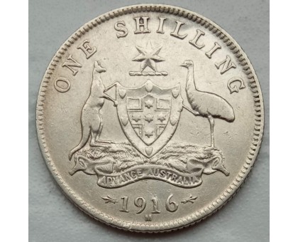Австралия 1 шиллинг 1916 серебро