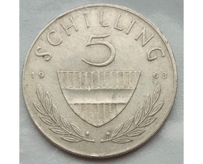 Австрия 5 шиллингов 1963 серебро