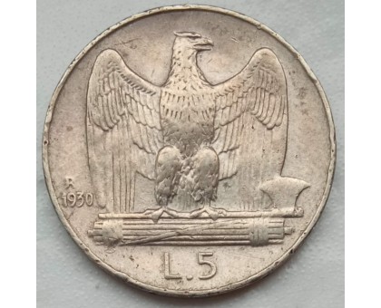 Италия 5 лир 1930 серебро