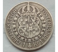 Швеция 1 крона 1928 серебро