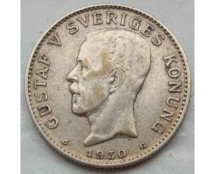 Швеция 1 крона 1930 серебро