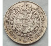 Швеция 1 крона 1930 серебро
