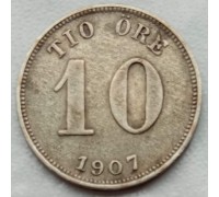 Швеция 10 эре 1907 серебро