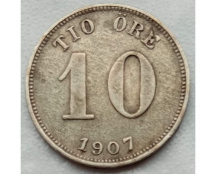 Швеция 10 эре 1907 серебро