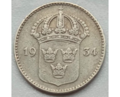 Швеция 10 эре 1934 серебро