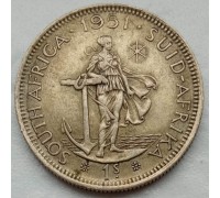 ЮАР (Южная Африка) 1 шиллинг 1951 серебро