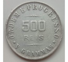 Бразилия 500 реалов 1908 серебро