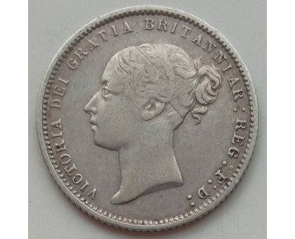 Великобритания 6 пенсов 1871 серебро