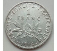 Франция 1 франк 1914 серебро