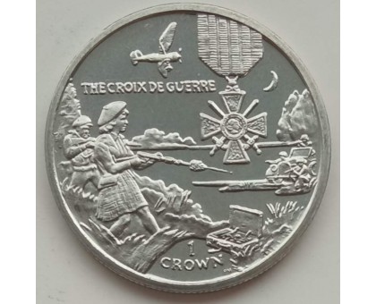 Остров Мэн 1 крона 2004. Награды второй мировой войны - французский военный крест UNC