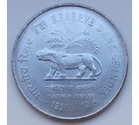 Индия 2 рупии 2010. 75 лет резервному банку