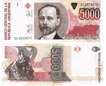 Аргентина 5000 песо 1990