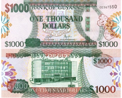 Гайана 1000 долларов 2009-2019